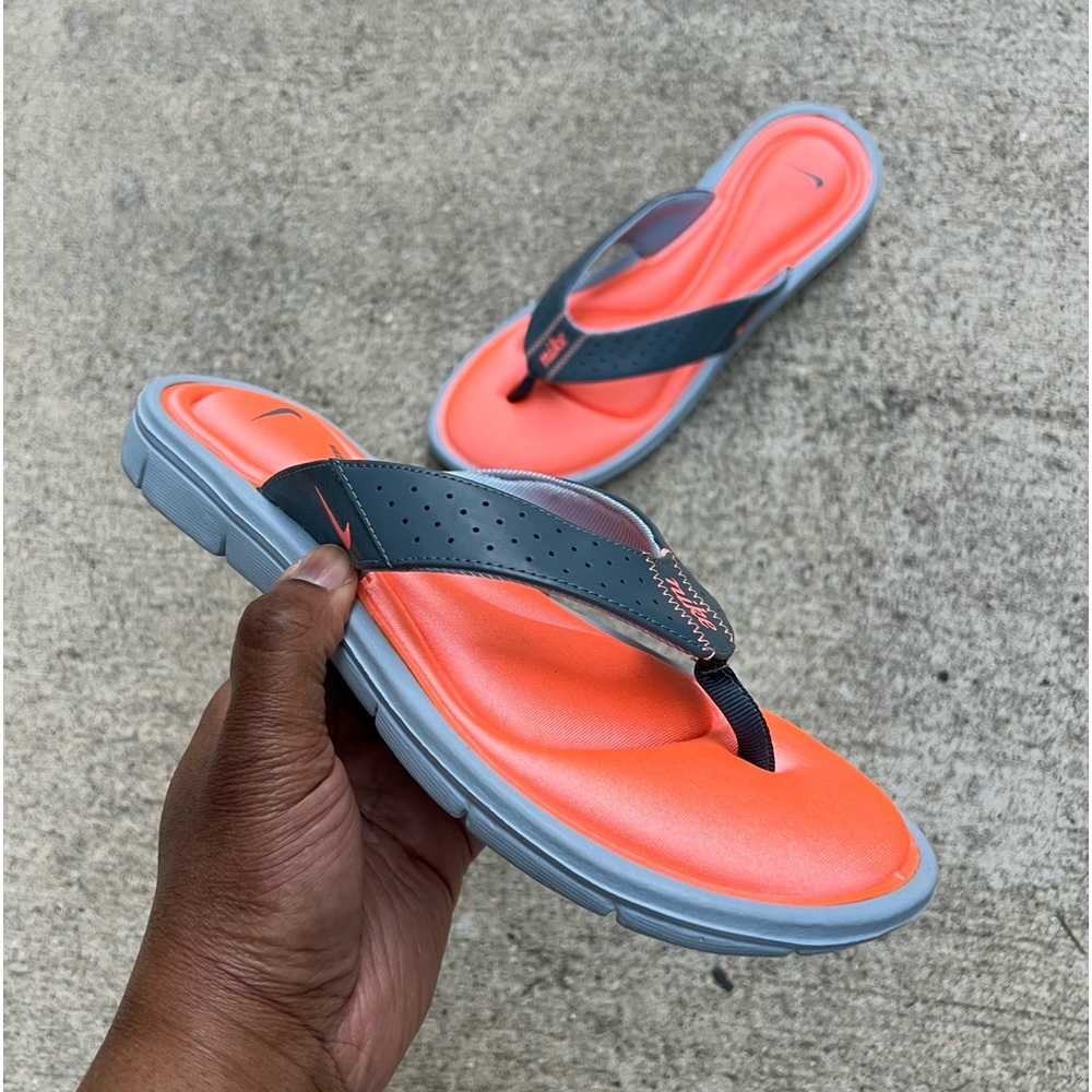 WMNS NIKE COMFORT THONG PEACH LIGHT DARK GREY FLIP FLOP